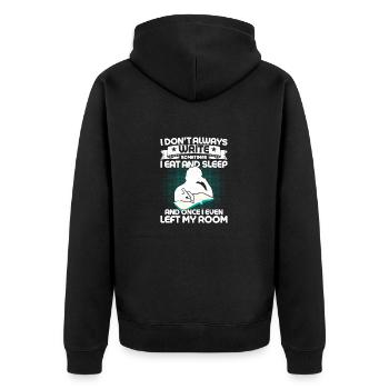 I Don't Always Write Sometimes I Eat Writer Autho - Unisex Premium Bio Zip Hoodie - Schwarz - Hinten - Nico (187cm)