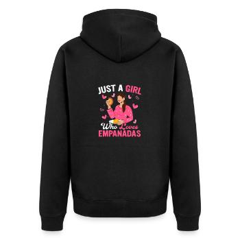 Just A Girl Who Loves Empanadas Latin Pastry Food - Unisex Premium Bio Zip Hoodie - Schwarz - Hinten - Nico (187cm)