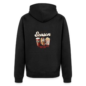 Tis The Season Horror Movies Without Texture - Unisex Premium Bio Zip Hoodie - Schwarz - Hinten - Nico (187cm)