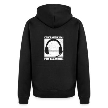 Je ne peux pas vous entendre dans le jeu - Cool Gaming Design - Veste à capuche bio Premium Unisexe - noir - Dos - Nico (187cm)