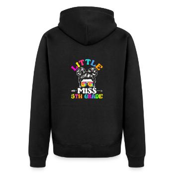 Little Miss 5th Grade Fifth 100 jours d’école - Veste à capuche bio Premium Unisexe - noir - Dos - Nico (187cm)