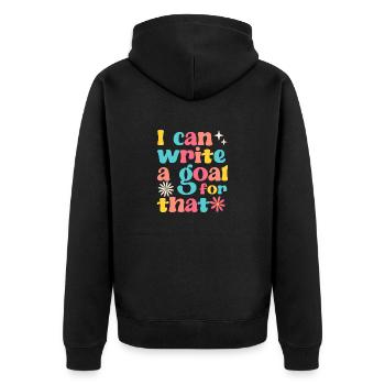 Je peux me fixer un objectif pour l’école amusante de 100 jours - Veste à capuche bio Premium Unisexe - noir - Dos - Nico (187cm)