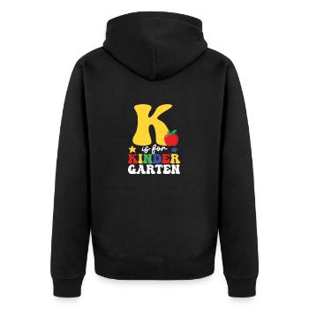 K ist für Kindergarten Lehrer Krawatte Dye 100. - Unisex Premium Bio Zip Hoodie - Schwarz - Hinten - Nico (187cm)