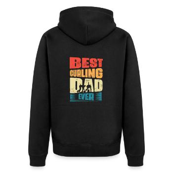 Best Curling Dad Ever Broom Curler Ice Sport - Unisex Premium Bio Zip Hoodie - Schwarz - Hinten - Nico (187cm)