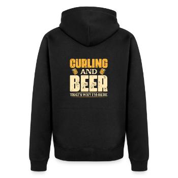 Curling And Beer That's Why I'm Here Ice Sport Bro - Unisex Premium Bio Zip Hoodie - Schwarz - Hinten - Nico (187cm)