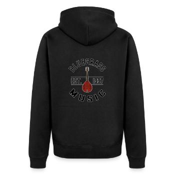 Bluegrass Music Bluegrass Mandolin EST 1937 - Unisex Premium Bio Zip Hoodie - Schwarz - Hinten - Nico (187cm)