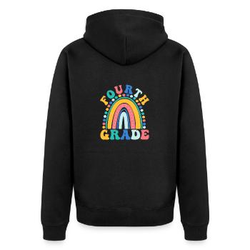 Quatrième année 4e arc-en-ciel enseignant élève 100 jours - Veste à capuche bio Premium Unisexe - noir - Dos - Nico (187cm)