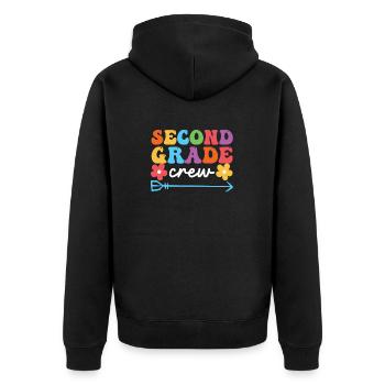 Second class team 2nd team teacher - Unisex Premium Organic Zip Hoodie - black - Back - Nico (187cm)
