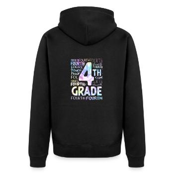 Tie Dye 4th Grade Typography Team Fourth Grade - Unisex Premium Organic Zip Hoodie - black - Back - Nico (187cm)