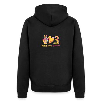 Peace Love Troisième Année 3ème Drôle Tie Dye Étudiant - Veste à capuche bio Premium Unisexe - noir - Dos - Nico (187cm)