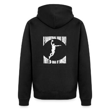 Basketball Basketballspieler Basketballteam - Unisex Premium Bio Zip Hoodie - Schwarz - Hinten - Nico (187cm)
