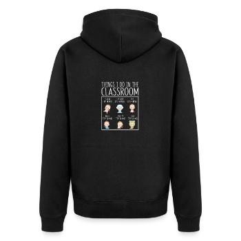 Ce que je fais en classe Enseignante de maternelle - Veste à capuche bio Premium Unisexe - noir - Dos - Nico (187cm)
