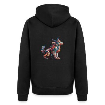 Chien Robot Abstrait Coloré - Veste à capuche bio Premium Unisexe - noir - Dos - Nico (187cm)