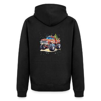 Monster Truck avec sapin de Noël et Li de Noël - Veste à capuche bio Premium Unisexe - noir - Dos - Nico (187cm)