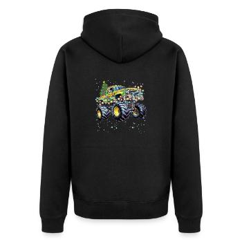 Monster Truck Racing, Coole Monster Truck Weihnachten - Unisex Premium Bio Zip Hoodie - Schwarz - Hinten - Nico (187cm)
