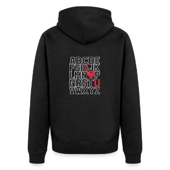 ABC Chalk Alphabet I Love You Teacher Student - Unisex Premium Organic Zip Hoodie - black - Back - Nico (187cm)