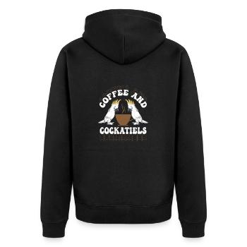 Café & Calopsittes Oiseau Oiseau Perroquet Propriétaire - Veste à capuche bio Premium Unisexe - noir - Dos - Nico (187cm)