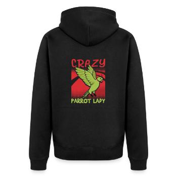 Crazy Parrot Lady Bird Propriétaire de perroquet aviaire - Veste à capuche bio Premium Unisexe - noir - Dos - Nico (187cm)