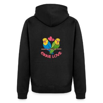 Ekkie Love Bird Propriétaire de perroquet aviaire - Veste à capuche bio Premium Unisexe - noir - Dos - Nico (187cm)