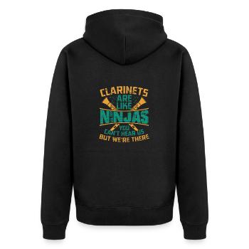 Clarinets Are Like Ninjas Marching Band Season - Unisex Premium Organic Zip Hoodie - black - Back - Nico (187cm)