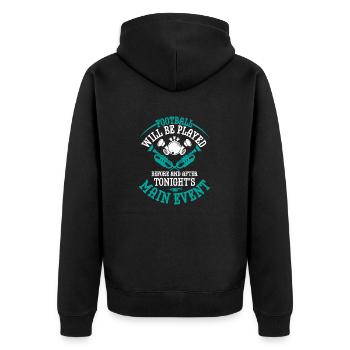 Football Will Be Played Marching Band Season - Unisex Premium Organic Zip Hoodie - black - Back - Nico (187cm)
