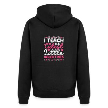 I'm teaching the sweetest little Valentine's Day - Unisex Premium Organic Zip Hoodie - black - Back - Nico (187cm)