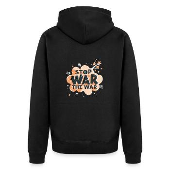 ARRÊTEZ LA GUERRE - Veste à capuche bio Premium Unisexe - noir - Dos - Nico (187cm)