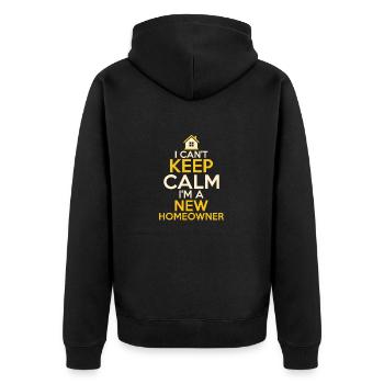 I Can't Keep Calm I'm A New Homeowner Housewarming - Unisex Premium Bio Zip Hoodie - Schwarz - Hinten - Nico (187cm)