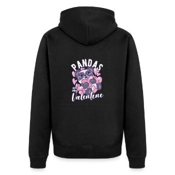 Les pandas sont mon amour de panda drôle de Saint-Valentin - Veste à capuche bio Premium Unisexe - noir - Dos - Nico (187cm)