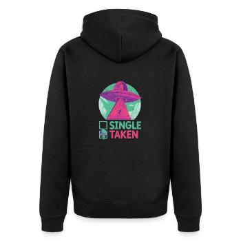 Unique ou pris drôle Alien OVNI Saint-Valentin - Veste à capuche bio Premium Unisexe - noir - Dos - Nico (187cm)