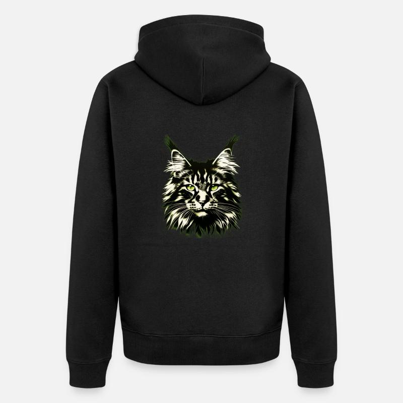 Visage de chat - Veste à capuche bio Premium Unisexe - noir