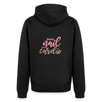 Faire des ongles, c’est mon technicien cardio manucure tech - Veste à capuche bio Premium Unisexe - noir - Dos - Nico (187cm)