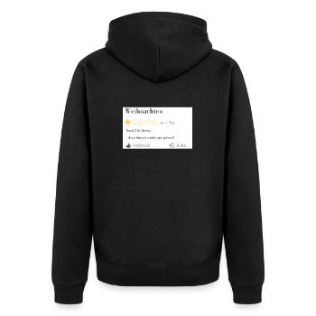 Noch 2 Glühwein... - Unisex Premium Bio Zip Hoodie - Schwarz - Hinten - Nico (187cm)