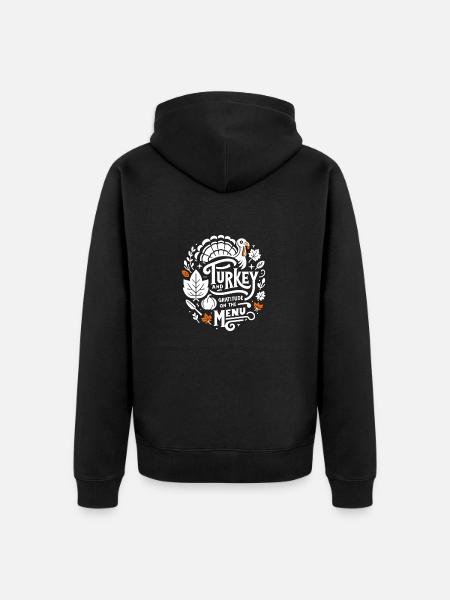 Dinde et gratitude au menu - Veste à capuche bio Premium Unisexe - noir