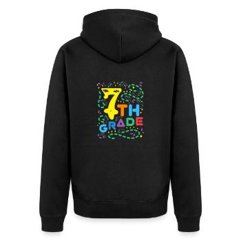 Seven Graders - 7th Grade - Unisex Premium Organic Zip Hoodie - black - Back - Nico (187cm)