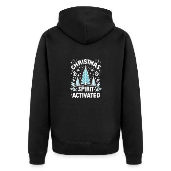 Christmas Spirit Activated - Unisex Premium Organic Zip Hoodie - black - Back - Nico (187cm)