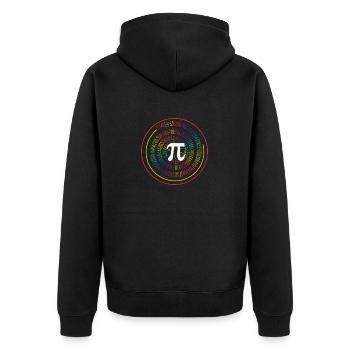 3.14 Pop Art Spirale Mathematik Wissenschaft Geek - Unisex Premium Bio Zip Hoodie - Schwarz - Hinten - Nico (187cm)