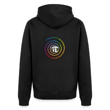 3.14 Pop Art Spiral Math Science Geek - Unisex Premium Organic Zip Hoodie - black - Back - Nico (187cm)