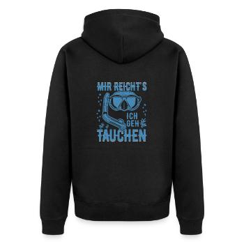 Mir reicht's ich geh tauchen Gerätetauchen Taucher - Unisex Premium Bio Zip Hoodie - Schwarz - Hinten - Nico (187cm)