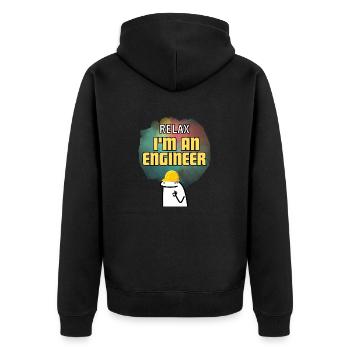 Der beste Ingenieur der Welt Design-Geschenk - Unisex Premium Bio Zip Hoodie - Schwarz - Hinten - Nico (187cm)