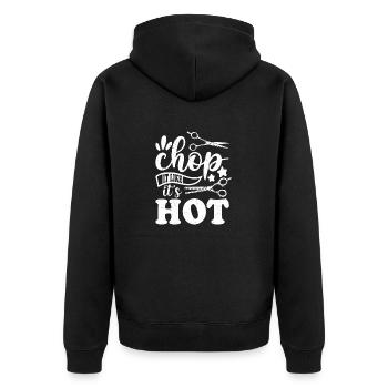 Chop It Like It's Hot Haircut Beard Barbershop - Unisex Premium Organic Zip Hoodie - black - Back - Nico (187cm)