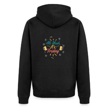 Ale Yeah, It’s Friday Craft Beer Brewer Homebrew - Unisex Premium Bio Zip Hoodie - Schwarz - Hinten - Nico (187cm)