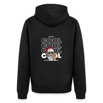 Bleiben Sie überall cool | XMAS - Unisex Premium Bio Zip Hoodie - Schwarz - Hinten - Nico (187cm)