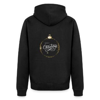Merry Christmas Deco | XMAS - Unisex Premium Organic Zip Hoodie - black - Back - Nico (187cm)
