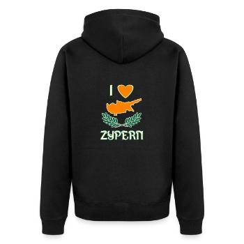 J’adore Chypre - Veste à capuche bio Premium Unisexe - noir - Dos - Nico (187cm)