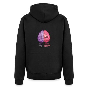 À gauche J’aime Pi Day À droite Quelqu’un a dit Tarte - Veste à capuche bio Premium Unisexe - noir - Dos - Nico (187cm)