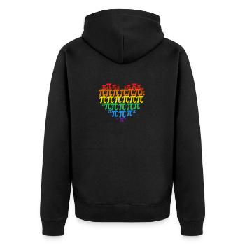 Pi Jour Arc-en-ciel Coeur Math LGBT Gay - Veste à capuche bio Premium Unisexe - noir - Dos - Nico (187cm)