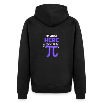 I'm Just Here For Pi Day Funny Math Geek - Unisex Premium Organic Zip Hoodie - black - Back - Nico (187cm)