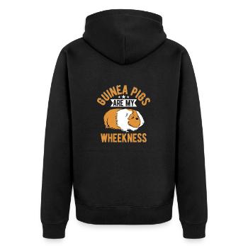 Guinea Pigs Are My Wheekness Rodent Cavy Lover - Unisex Premium Organic Zip Hoodie - black - Back - Nico (187cm)