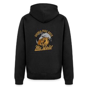 Guinea Pigs Rock My World Rodent Cavy Lover - Unisex Premium Organic Zip Hoodie - black - Back - Nico (187cm)